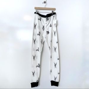 BP Pajama Pants Forest Animals Ribbed Deer Fox NWT